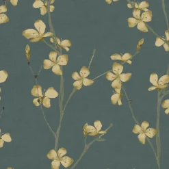 Decomode Vliesbehang Bloemen Jade