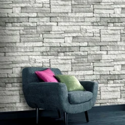 Decomode Vliesbehang Stones Lichtgrijs