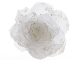 Decoris Bloem Op Clip Wit 14 Cm