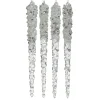 Decoris Ijspegel Zilvere Glitter 4St