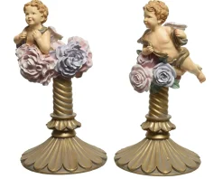 Decoris Kandelaar Polyresin 27Cm Creme