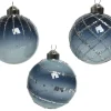 Decoris Kerstbal Blauw Transparant Glas O8Cm 1Stk