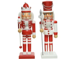 Decoris Kerstfiguur Notenkraker Mdf Rood-Wit 25Cm Diversen