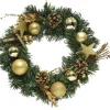 Decoris Kerstkrans Glitter 30Cm Groen/Goud