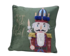Decoris Kussen Notenkraker Polyester Groen 45Cm