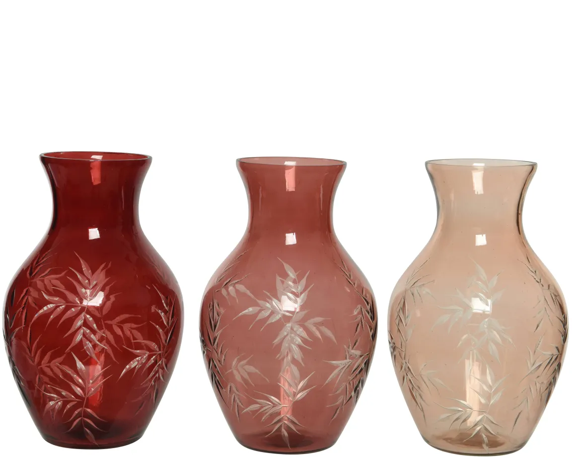 Decoris Vaas Mahonie Glas 23Cm 1 St