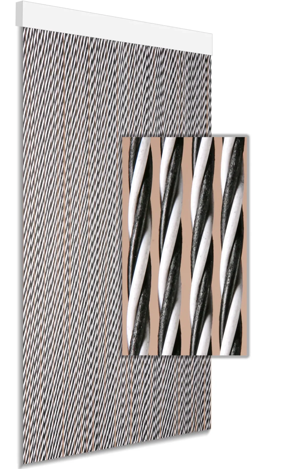 Degor Deurgordijn Dara Zwart/Wit 90X210Cm