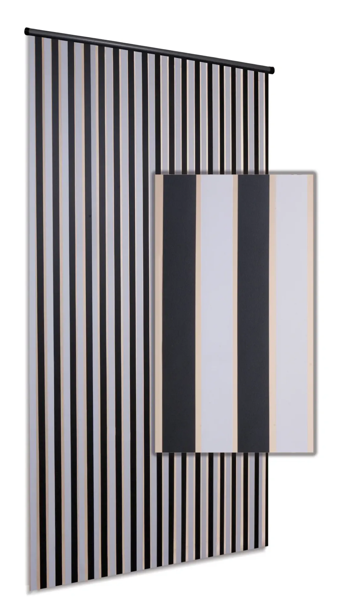 Degor Deurgordijn Linten Zwart/Wit 90X220Cm