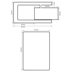 Design Trapleuning Zwart Rechthoekig - 350 Cm Met 4 Houders