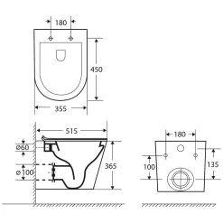 Differenz Hangtoilet Mat Zwart | Soft-Close & Quick Release Toiletzitting |Randloos Toiletpot