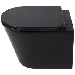 Differenz Hangtoilet Mat Zwart | Soft-Close & Quick Release Toiletzitting |Randloos Toiletpot