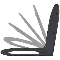 Differenz Hangtoilet Mat Zwart | Soft-Close & Quick Release Toiletzitting |Randloos Toiletpot