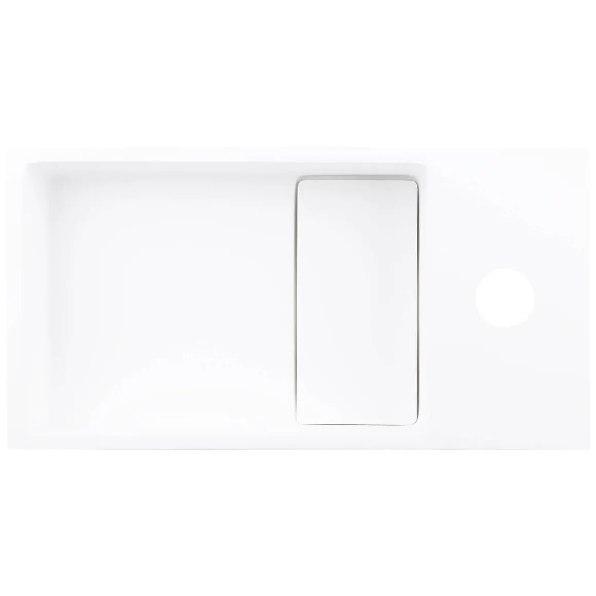 Differnz Fontein 36X185X9Cm Solid Surface Wit