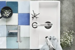 Differnz Fonteinkraan Mix&Match Gebogen Chroom Mat