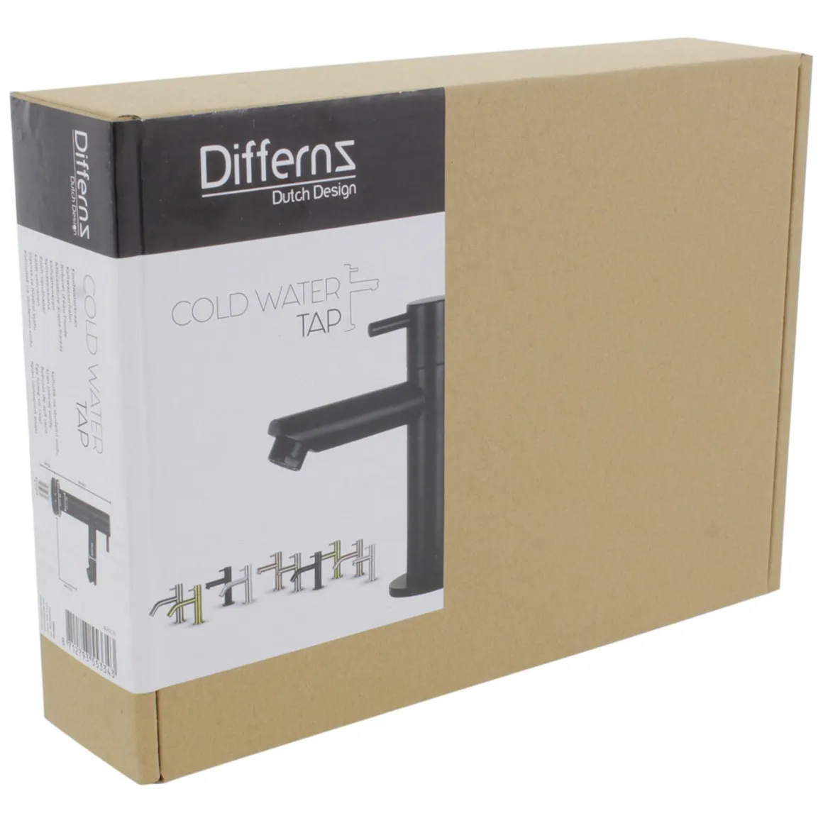 Differnz Fonteinkraan Mix&Match Recht Zwart Mat
