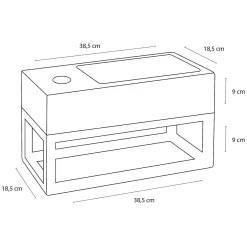 Differnz Fonteinset/Handdoekrek Jukon Beton Grijs/Zwart 38,5Cm