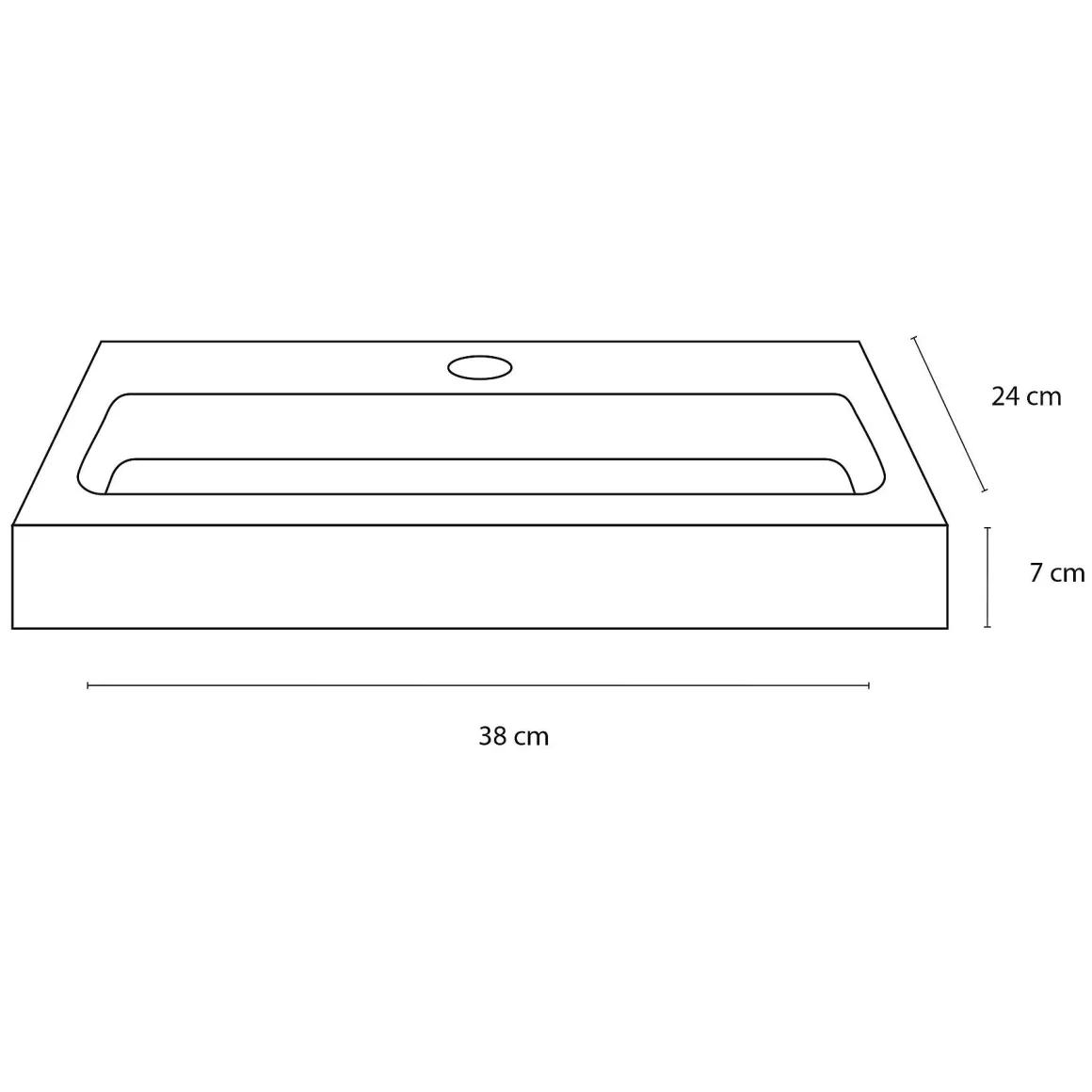 Differnz Toiletfontein Flat Small Keramiek Wit 38X24X7Cm