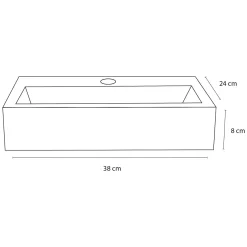 Differnz Toiletfontein Flat Beton Lichtgrijs 38X24X8Cm