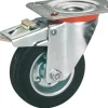 Dorner Helmer Zwenkwiel Rubber Zwart/Oranje + Rem 80Mm