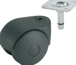 Dorner+Helmer Dubbel Wiel Zwart 40Mm
