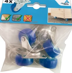 Dorner+Helmer Zwenkwielset Voor Meubels Blauw 4St