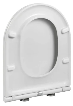 Duneo - Wc-Zitting In Thermohardende Kunststof - Inox Scharnieren - Afklikbaar Met 1 Knop - Soft Close Sluiting - Anti-Bacterieel - D-Vorm - Vorm Aangepast Aan Rechte Wc-Potten - Extra Plat Ontwerp