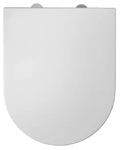 Duneo - Wc-Zitting In Thermohardende Kunststof - Inox Scharnieren - Afklikbaar Met 1 Knop - Soft Close Sluiting - Anti-Bacterieel - D-Vorm - Vorm Aangepast Aan Rechte Wc-Potten - Extra Plat Ontwerp