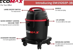 Ecomax Stofzuiger Nat-Droog Pp 11 Liter