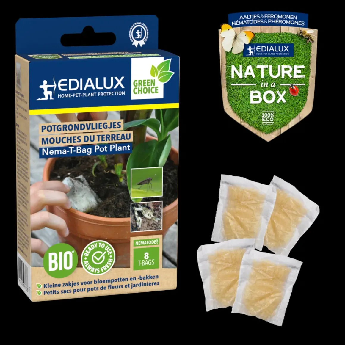 Edialux Aaltjes Tegen Rouwvliegjes Nema-T-Bag Pot Plant Ecologic - 8 Stuks