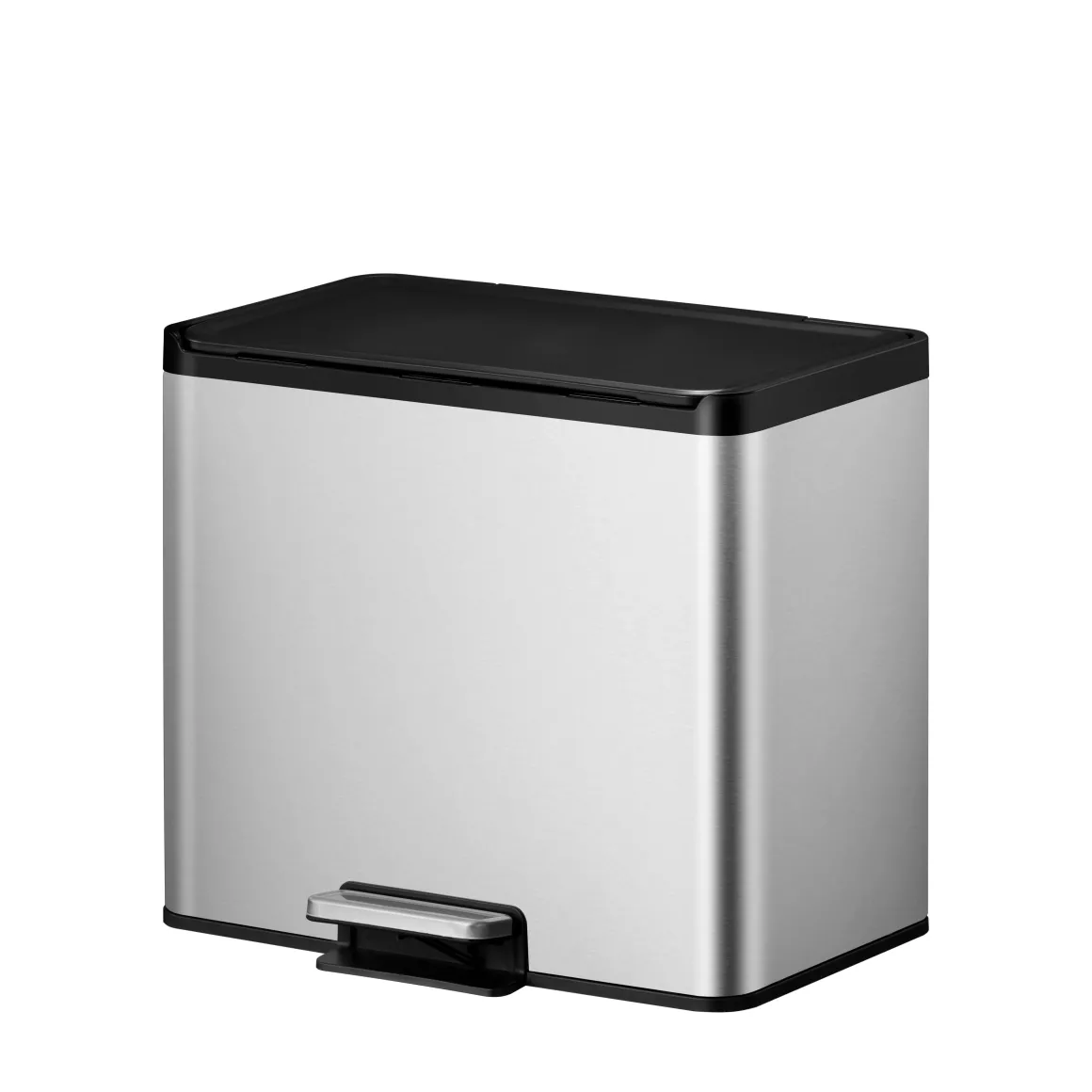 Eko Pedaalemmer Essential Met 3 Binnenemmers Voor Het Scheiden Van Afval Geborsteld Rvs 3X9L