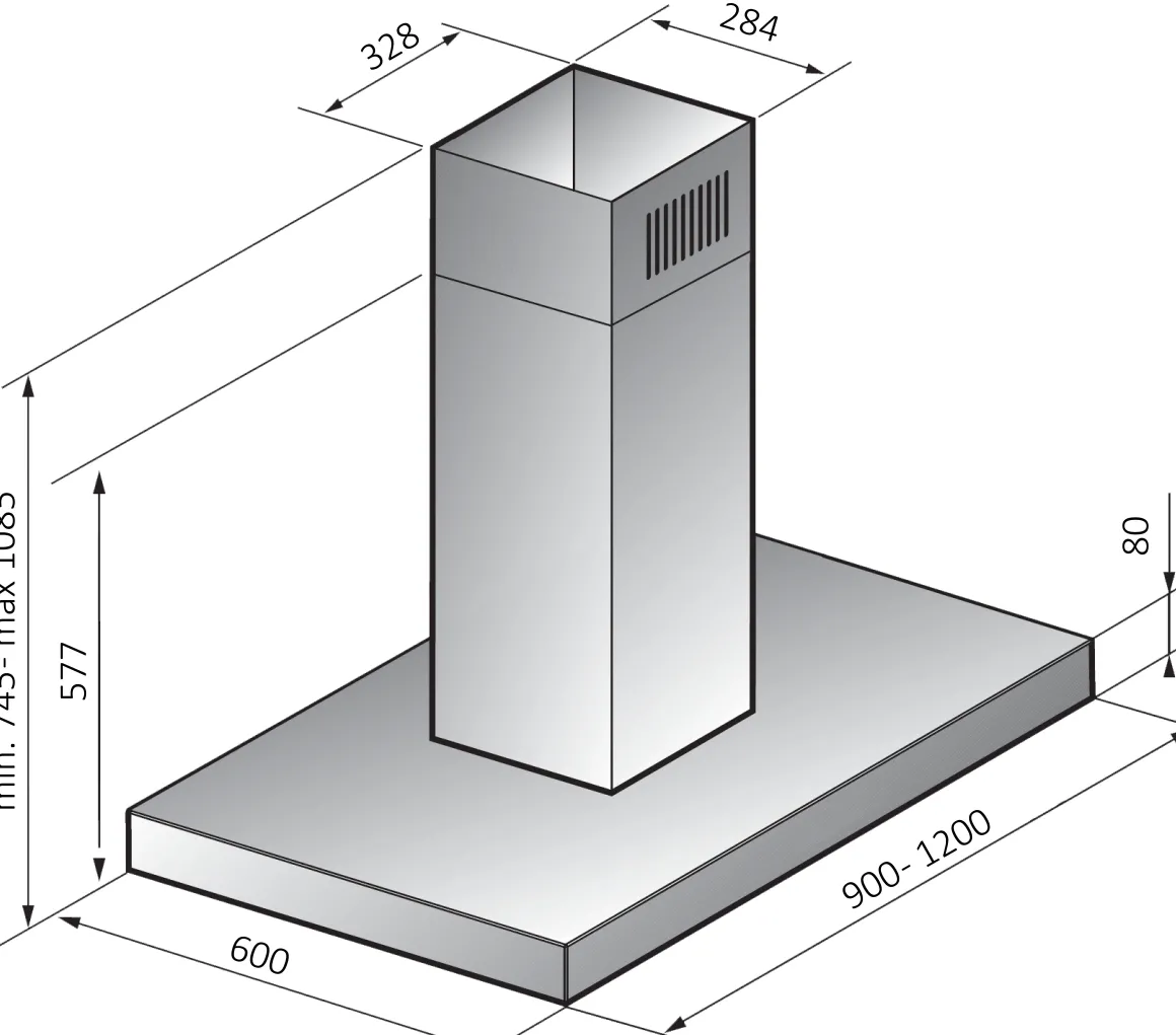 Electrum Eiland Afzuigkap 90 Cm Ihro93008Pex Zilver