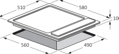 Electrum Gaskookplaat Ps6040Gx Rvs 60Cm