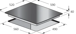 Electrum Inductiekookplaat Pa6041Itc Zwart 60Cm