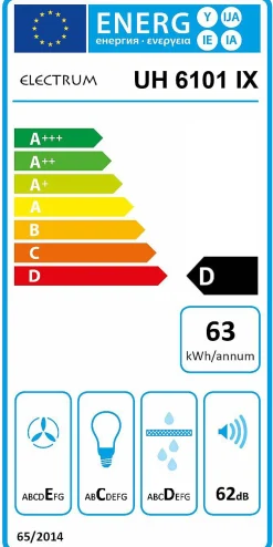 Electrum Onderbouw Afzuigkap Uh 6101 Ix Rvs 60Cm