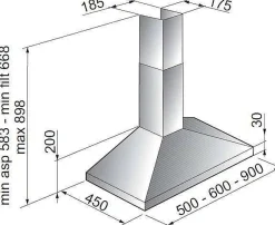 Electrum Schouwafzuigkap Ch611Lx Rvs 60Cm