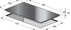 Electrum Vitro Kookplaat 78Cm Pa7842Vtc Zwart