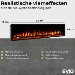 Elektrische Sfeerhaard Smartline 60″ Inch – 152 Cm