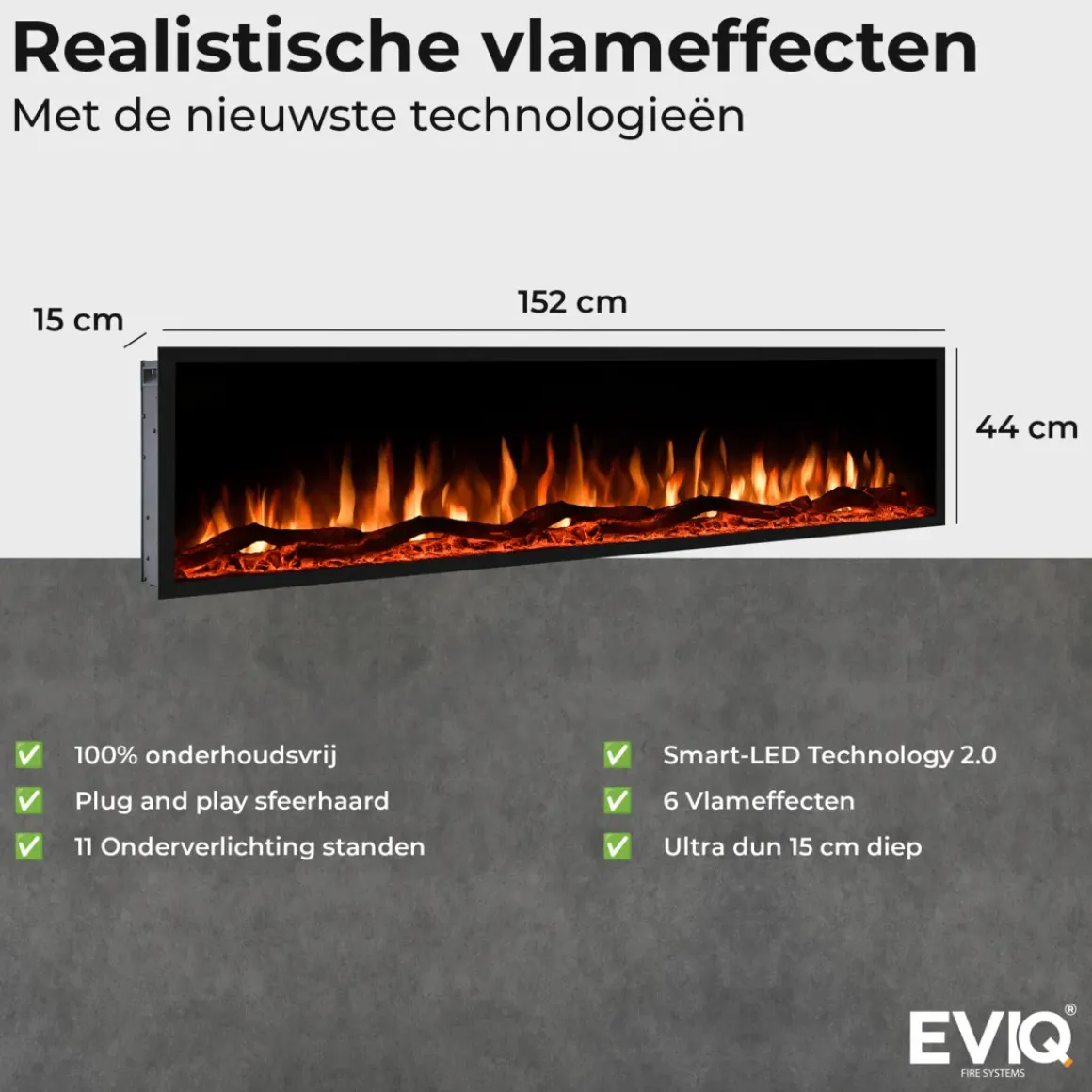 Elektrische Sfeerhaard Smartline 60″ Inch – 152 Cm