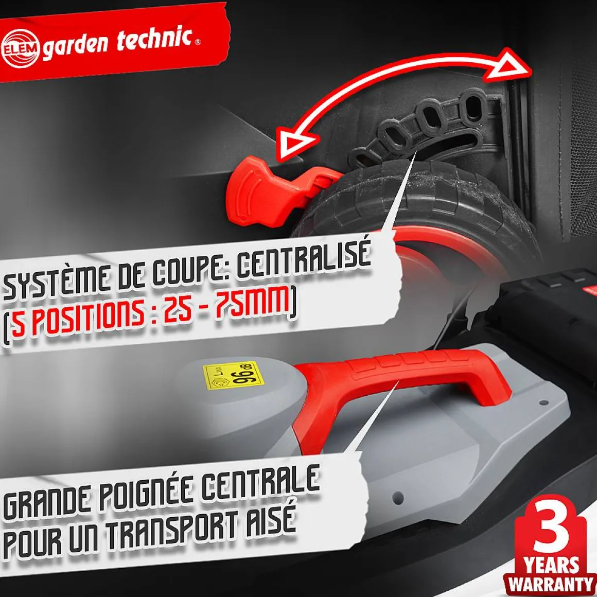 Elem Garden - Elektrische Grasmaaier 1500W - Maaibreedte 37Cm