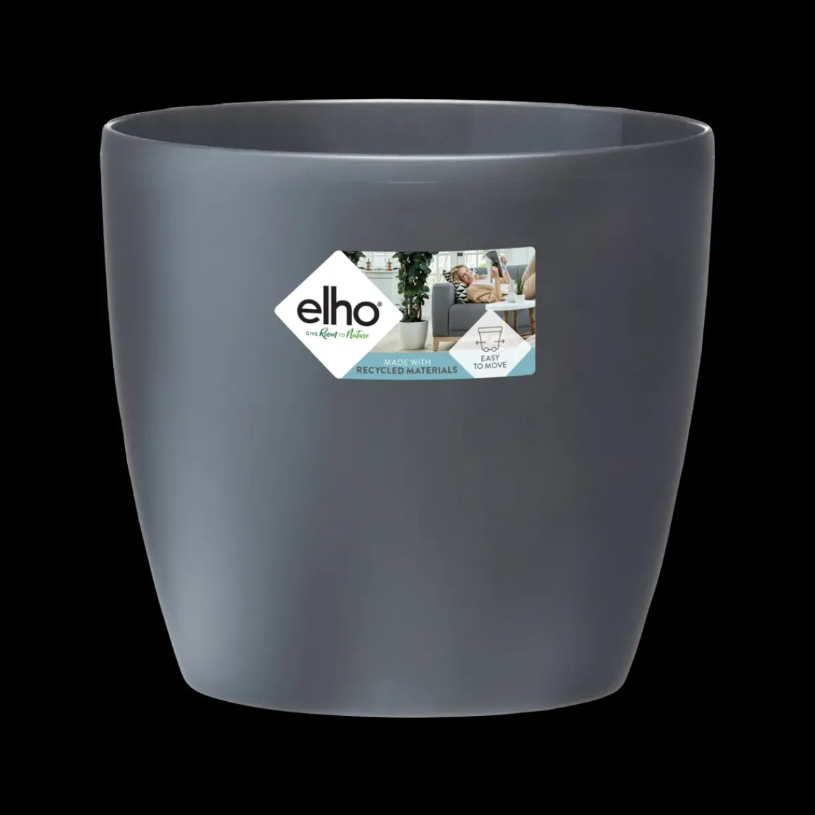 Elho Bloempot Brussels Rond Wielen O40Cm Antraciet