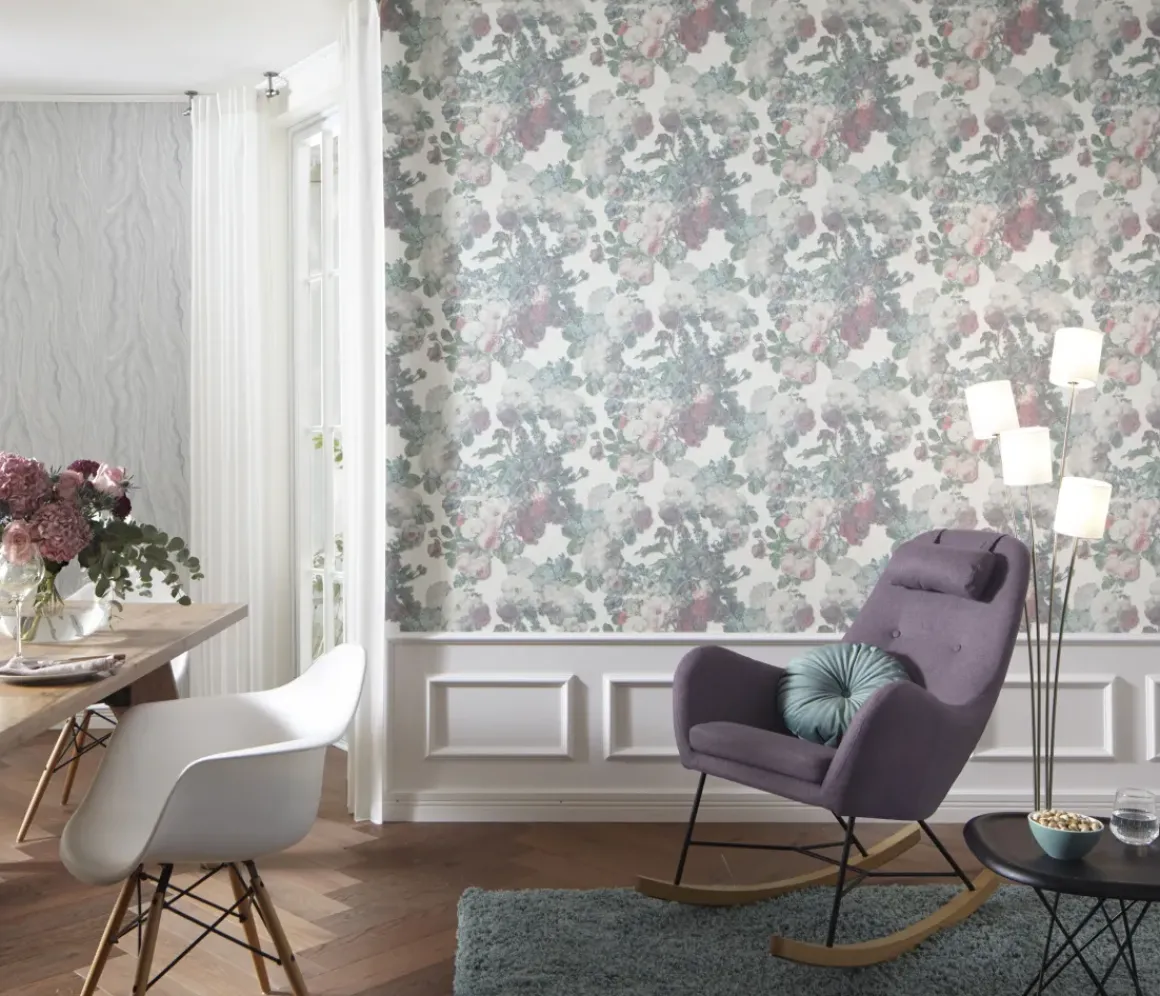 Elle Decoration Vliesbehang Blossom Wit-Roze