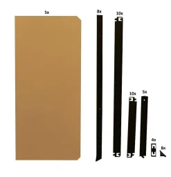 Erro Stellingkast Met 5 Planken - Zwart - 90Cm