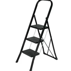 Escalo Huishoudladder Escalo 'Color Step' Gelakt Zwart Staal 3 Treden