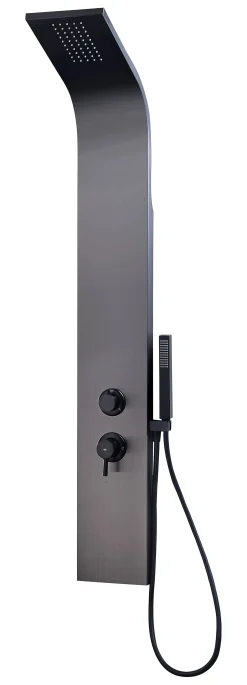 Essebagno Douchepaneel Essegun Met Mechanische Mengkraan Gun Metal Geborsteld