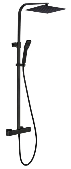 Essebagno Doucheset Quartos 300Mm Met Thermostatische Mengkraan Mat Zwart