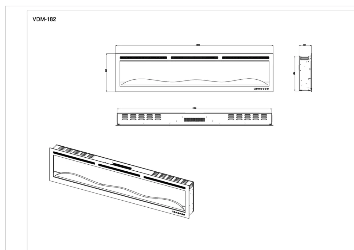 Eviq - Elektrische Sfeerhaard Smartline Pro 72" Inch - 182 Cm