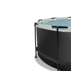 Exit Black Leather Opzetzwembad Met Filterpomp Zwart O360X122Cm
