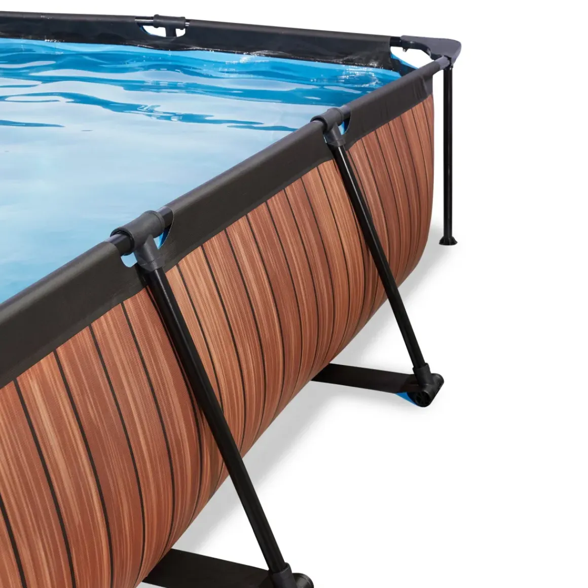 Exit Wood Opzetzwembad Met Filterpomp Bruin 220X150X65Cm