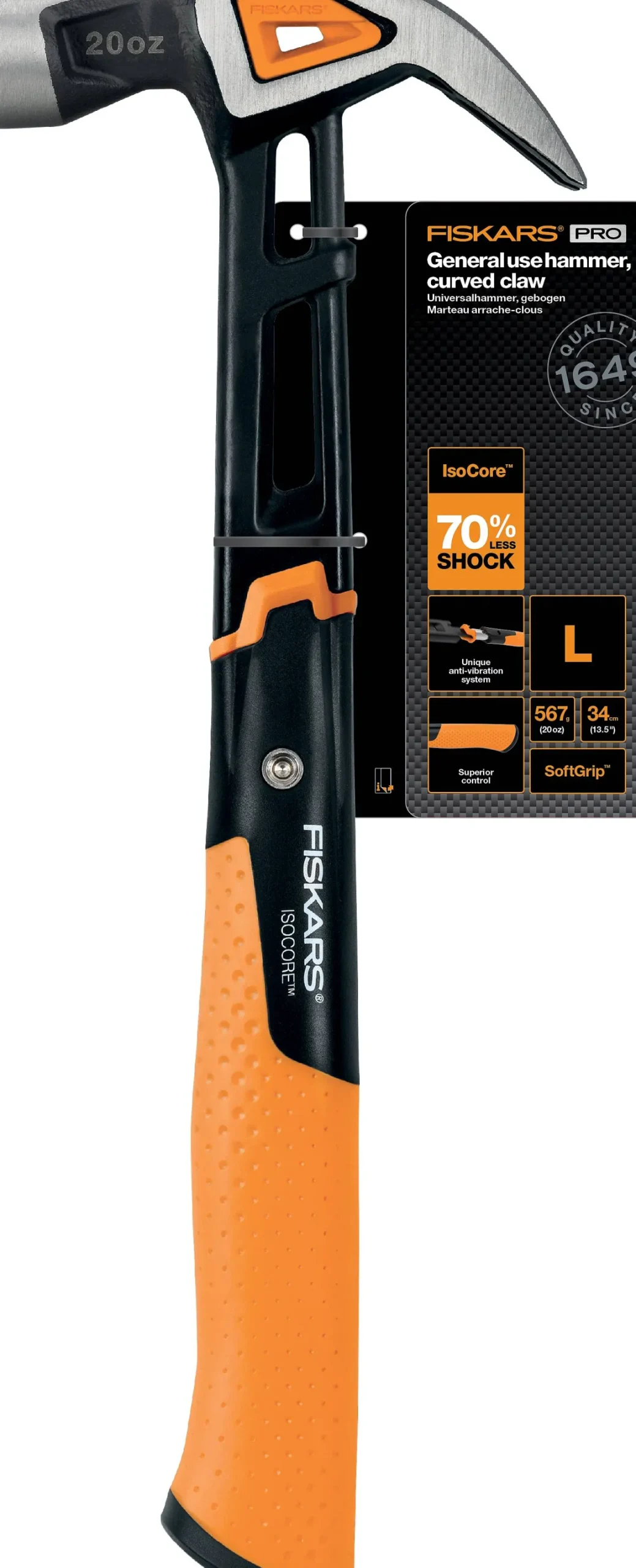 Fiskars Klauwhamer Isocore L Gebogen