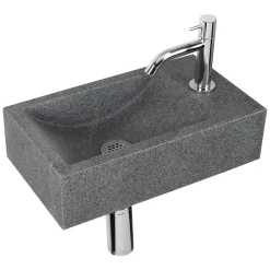 Fonteinset Cheops Natuursteen Wasbak 40 X 23 X 11 Cm